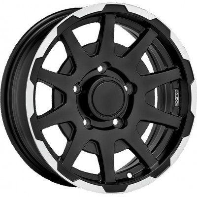 Sparco Dakar Matt Black Lip Polish 5,5x16 5x139,7 ET0 CB108,0 60° 500 kg W29080002TC3